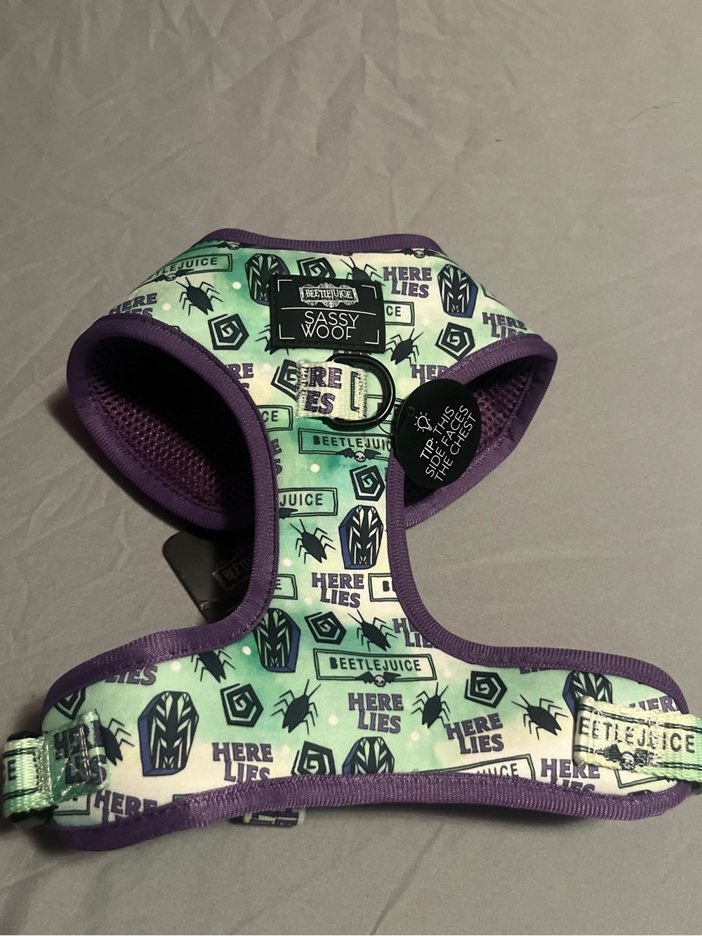 Size M Sassy Woof Beetlejuice Adjustable Dog Harness, BNWT